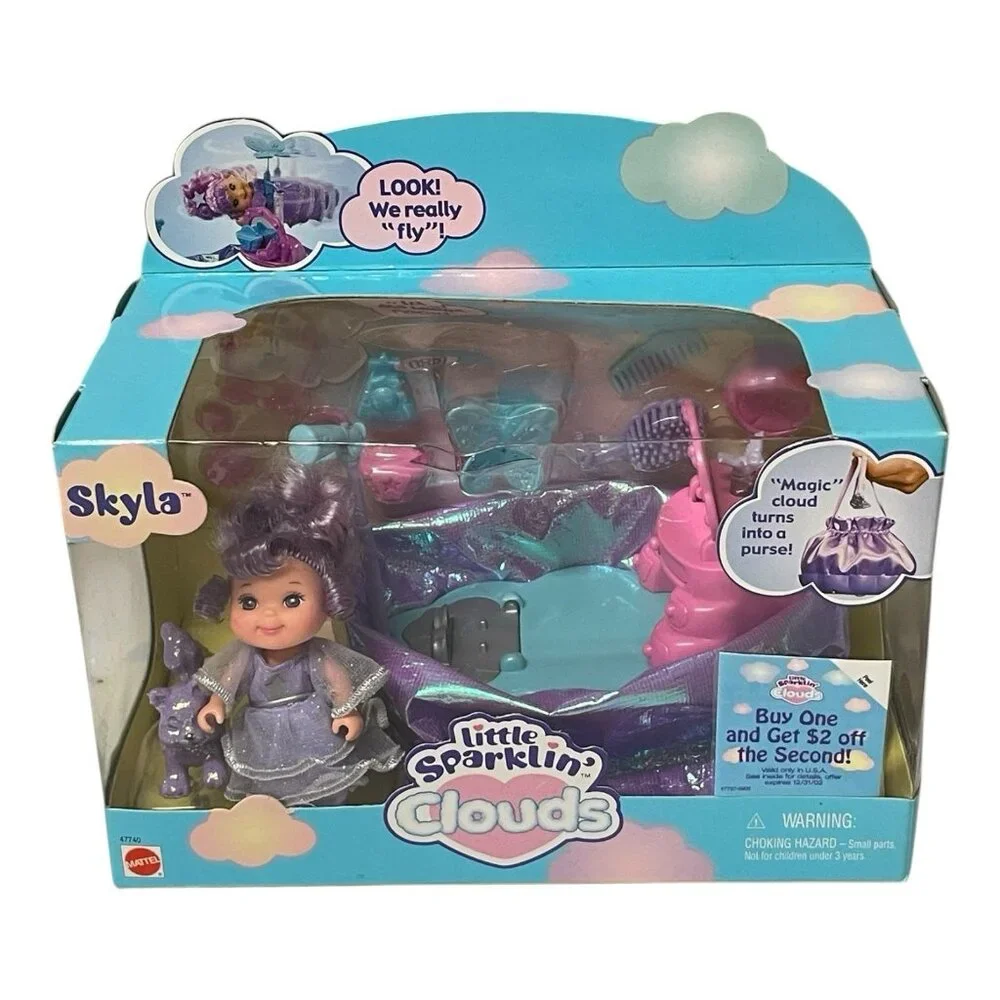 Vintage 2001 Mattel LITTLE SPARKLIN CLOUDS Skyla Doll New Old Stock 47740